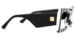 Mitia Rectangle  Zebra Print Black-White Glasses2