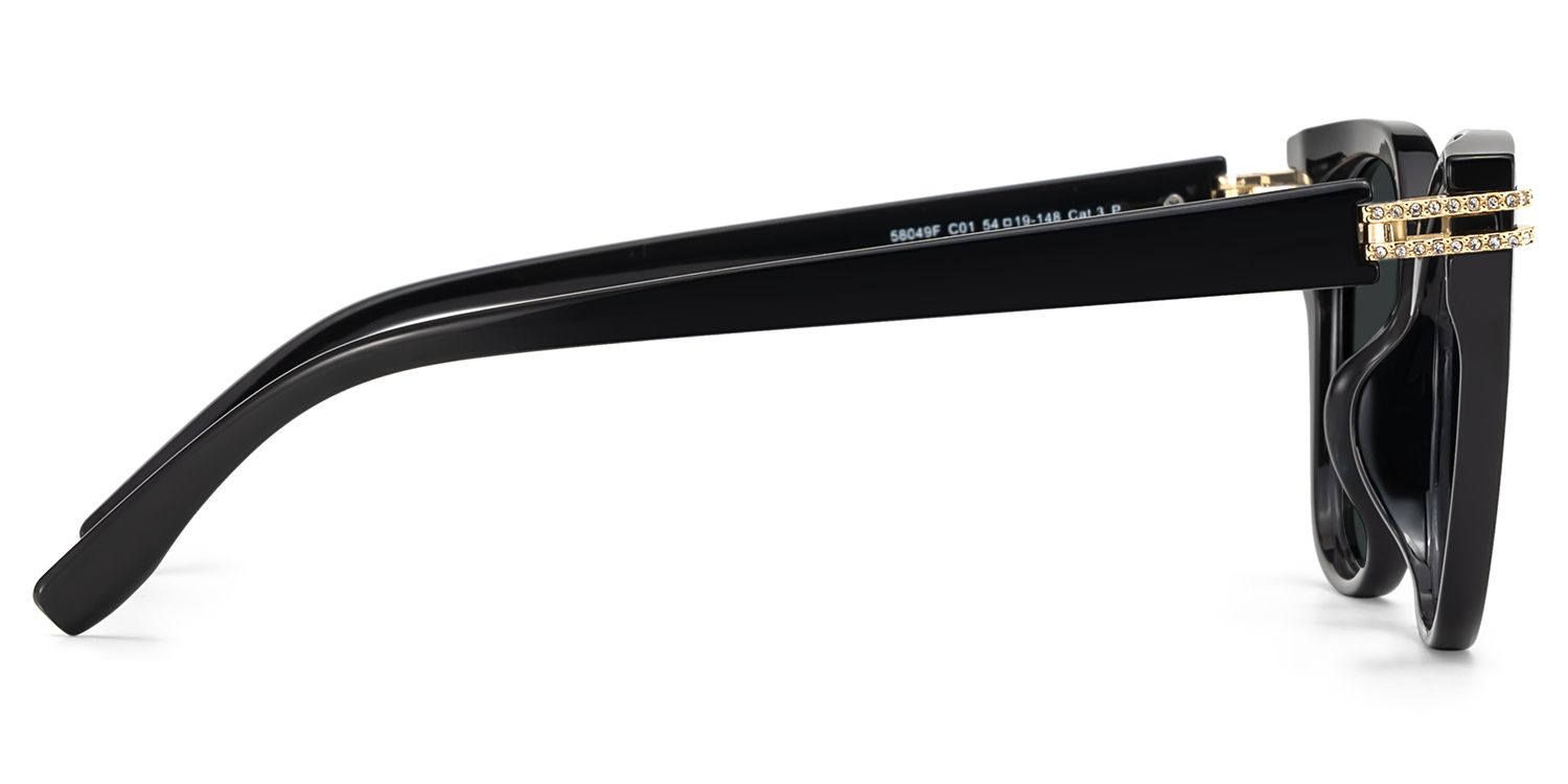 Catalina Black Square Polarized Sunglasses Online | Zeelool3