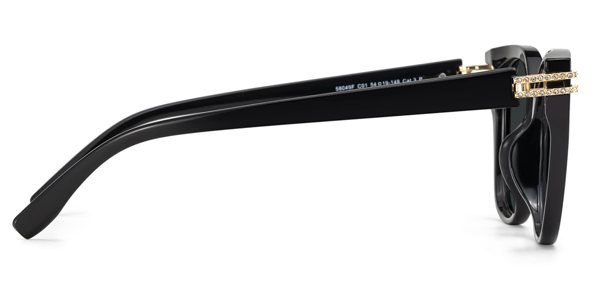 Catalina Black Square Polarized Sunglasses Online | Zeelool3