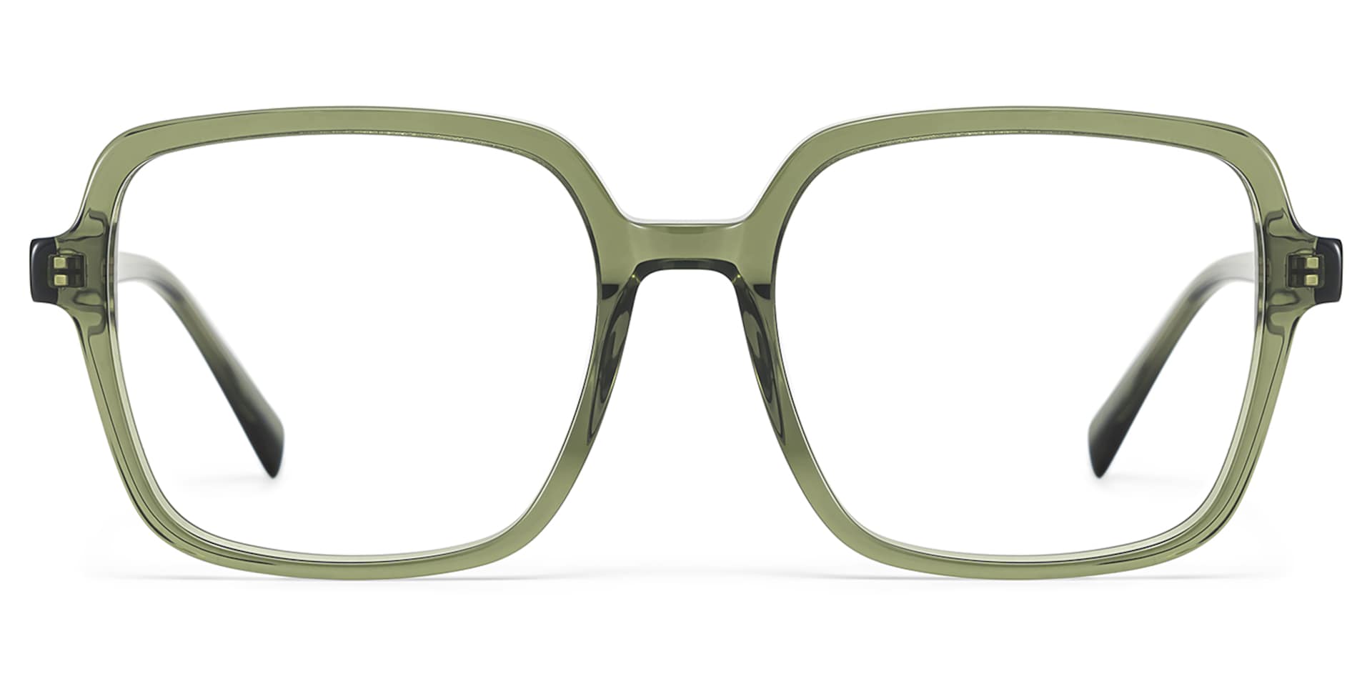 Square Green Eyeglasses- Ember Acetate Frame Glasses1