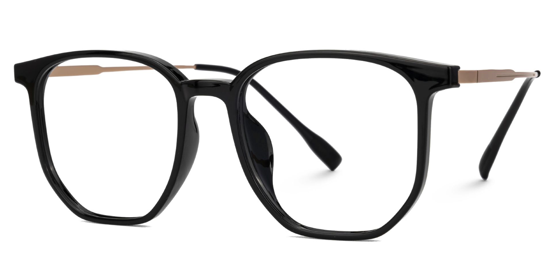 Bianca Mixed-Materials Geometric Black Frame Glasses | Zeelool1