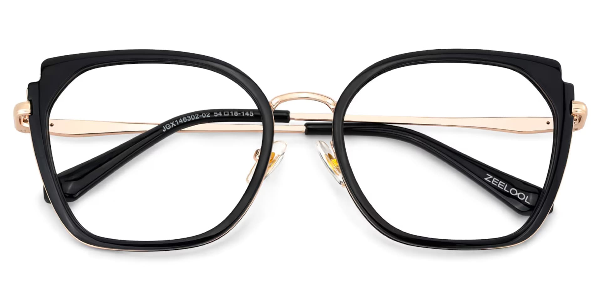 Black Metal Frame Glasses With Wide Size For Women2