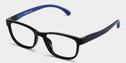 Robin Rectangle Black Blue Glasses3