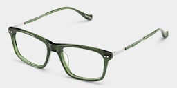 Cozy Rectangle Green Glasses6