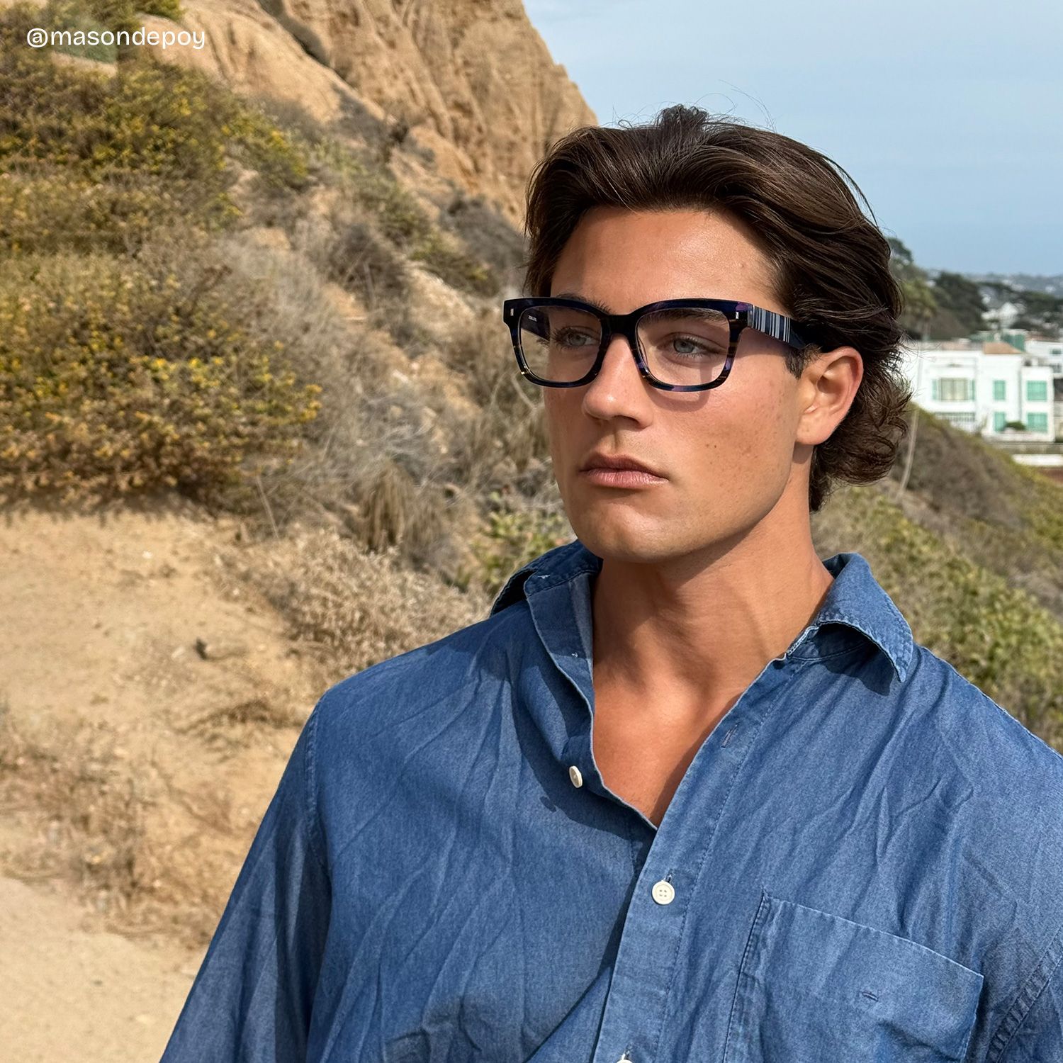 Pride blue square frame glasses Online | ZEELOOL8