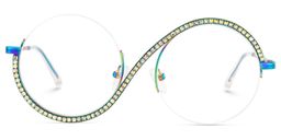 Jaila Iridescent Round Glasses1