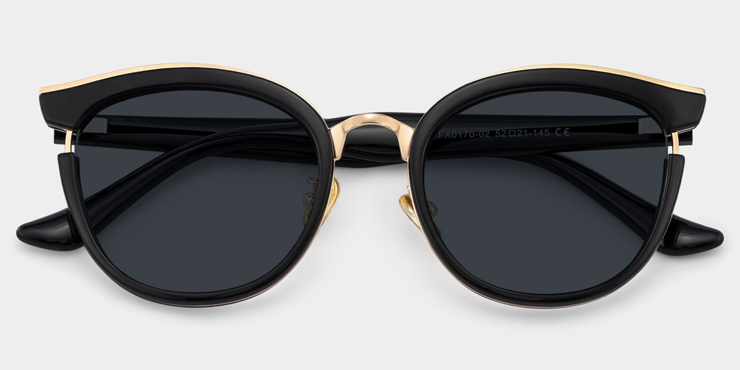 Laraine Cat Eye Black Sunglasses | Zeelool Glasses1