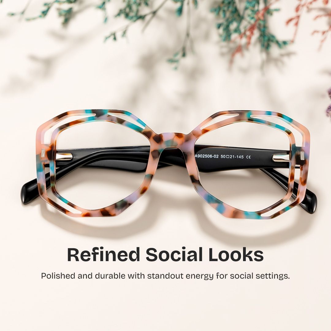 Bobbie Geometric Pink-Tortoise Eyeglasses & Frames0