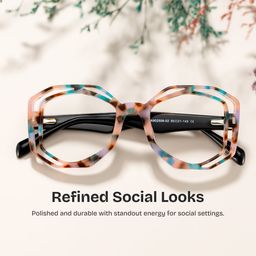 Bobbie Geometric Pink-Tortoise Glasses0