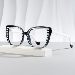 Fenn Cateye Black White Glasses0
