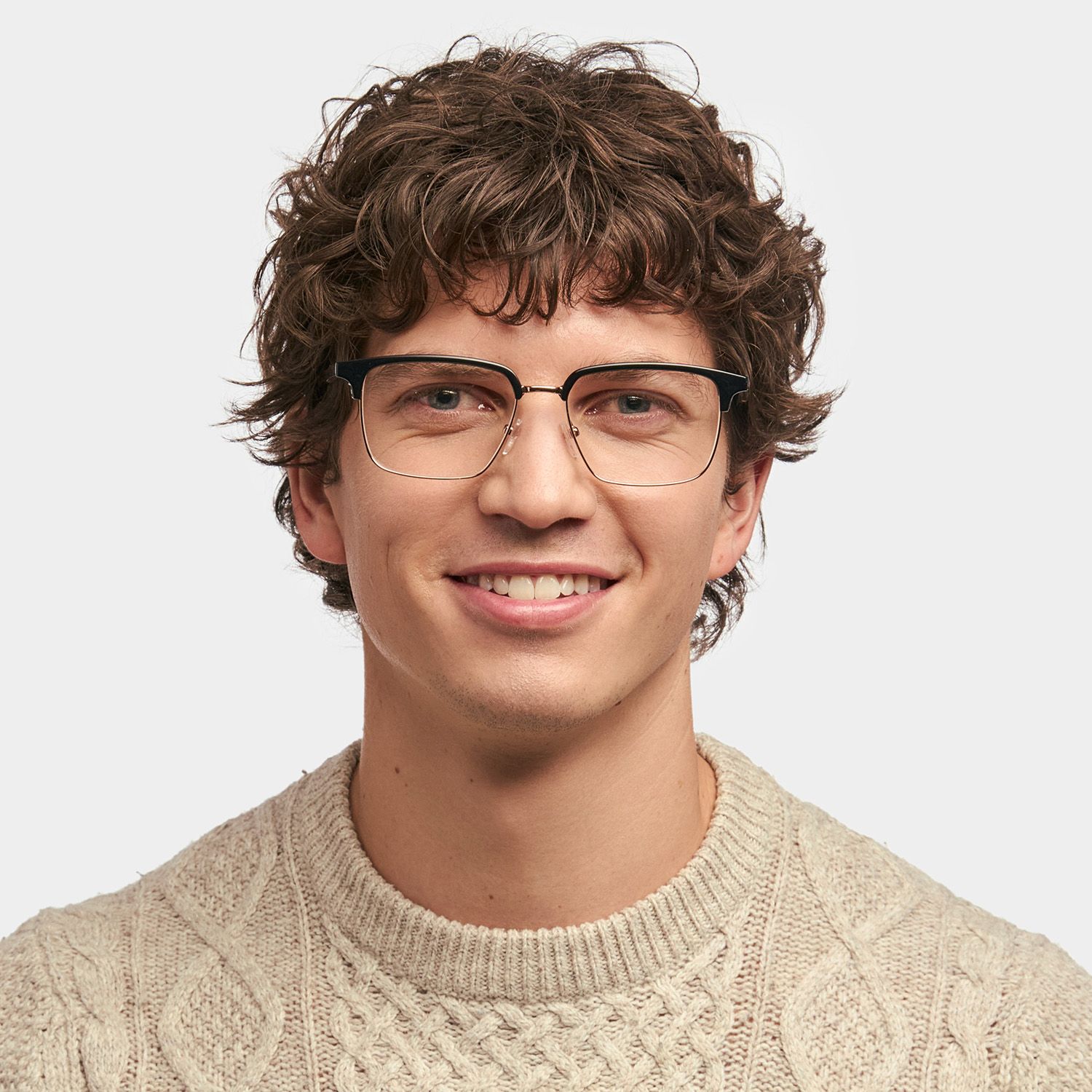 Adjustable Nose Pads Booker Eyeglasses, Booker Black-Gold Glasses -Zeelool0