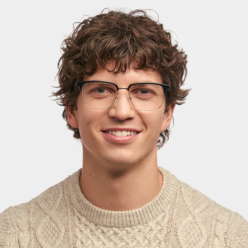 Booker Square Black-Gold Glasses