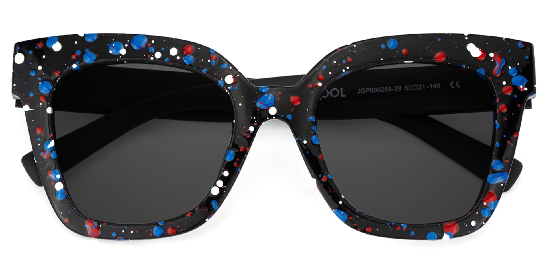 Malcolm Large Square Nerdy Glasses with Colorful Dots on The Frame1