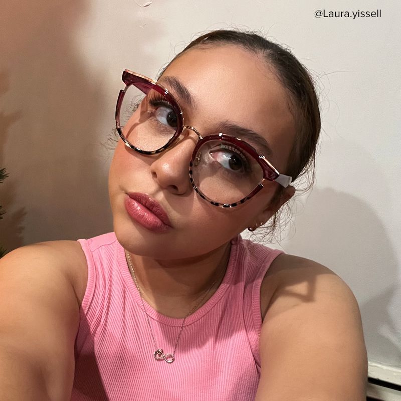 Laraine Cat Eye Red Tortoise Glasses | ZEELOOL Canada4