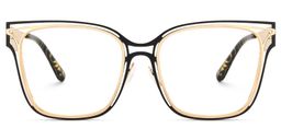 Dacarine Square Black Gold Glasses1