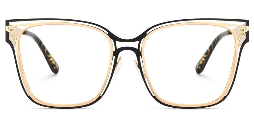 Dacarine Square Black Gold Glasses