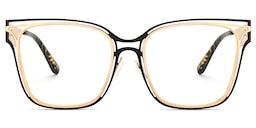 Dacarine Square Black Gold Glasses1