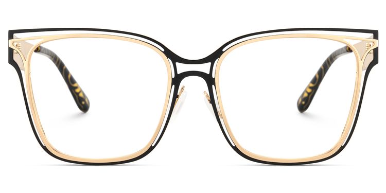 Dacarine Square Black Gold Glasses