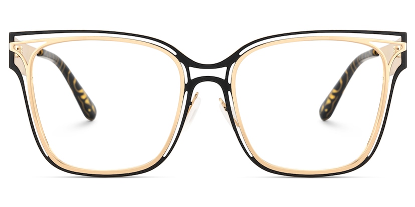 Dacarine Square Black Gold Glasses