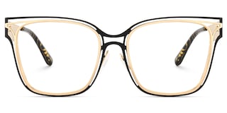 Dacarine Square Black Gold Glasses1