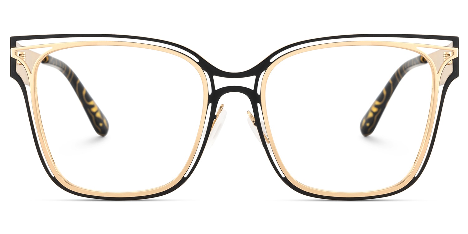 Dacarine Square Black Gold Glasses
