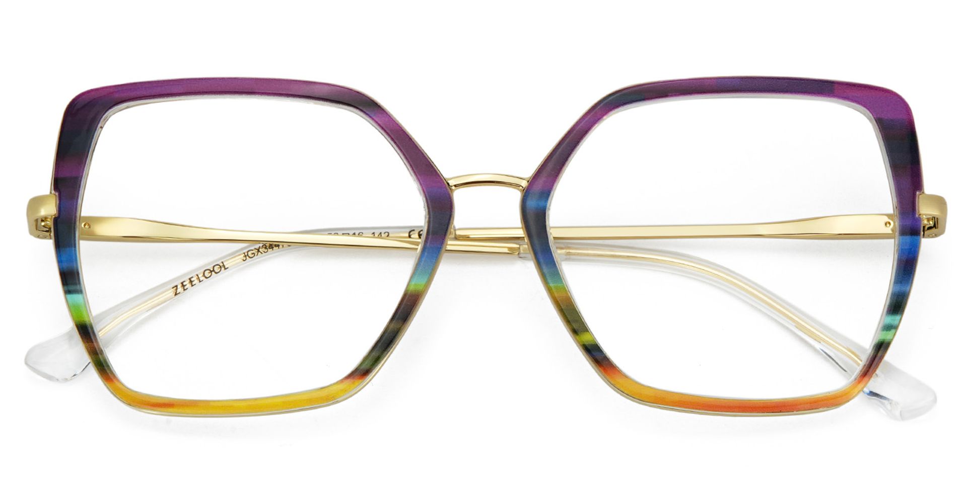 Hexagon Frame Specs With Purple And Yellow2