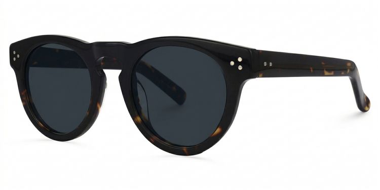 Malloy Round Black and Tortoise Glasses