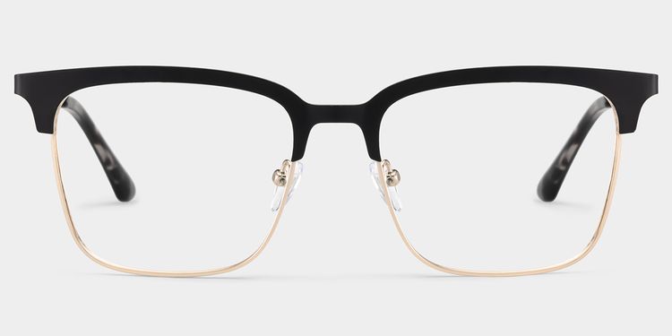 Cleo Browline Black Gold Glasses