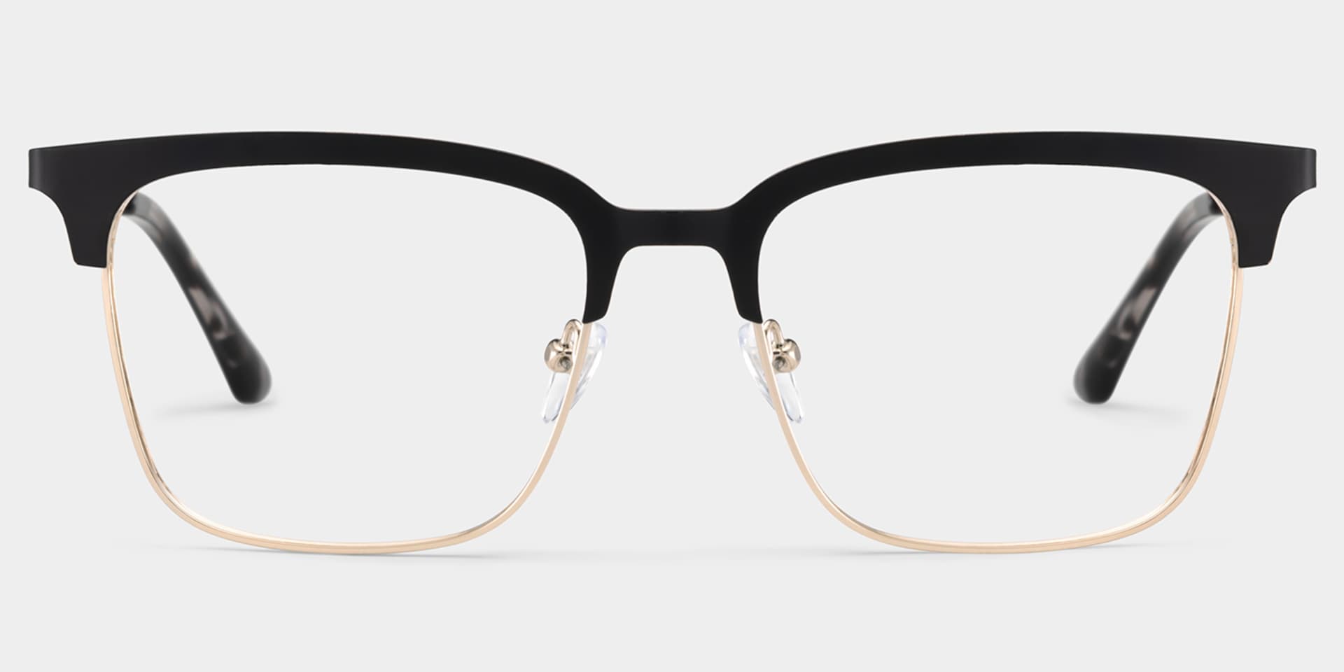 Cleo Black Gold Frame Glasses with Browline Frame Online | ZEELOOL1
