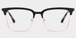 Cleo Browline Black Gold Glasses1