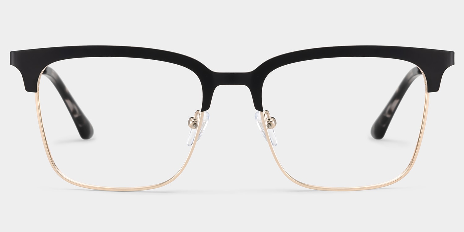 Cleo Browline Black Gold Glasses