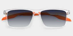 Active Rectangle Clear Orange Glasses1