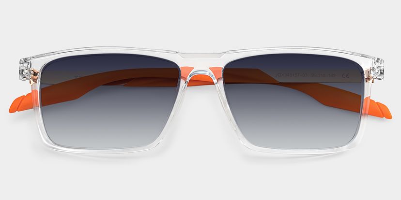 Active Clear Orange Frame Glasses with Rectangle Frame  display picture 2