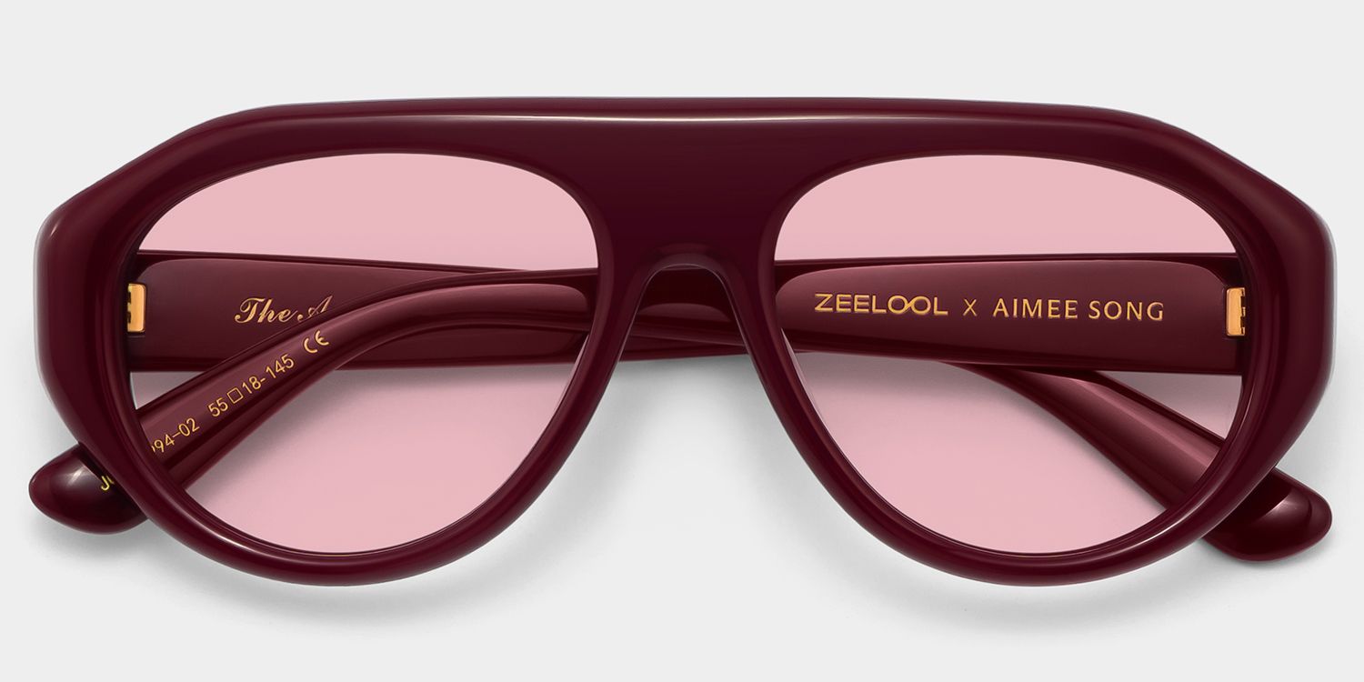 ZEELOOL x Aimee Song The Aviator Red Glasses1