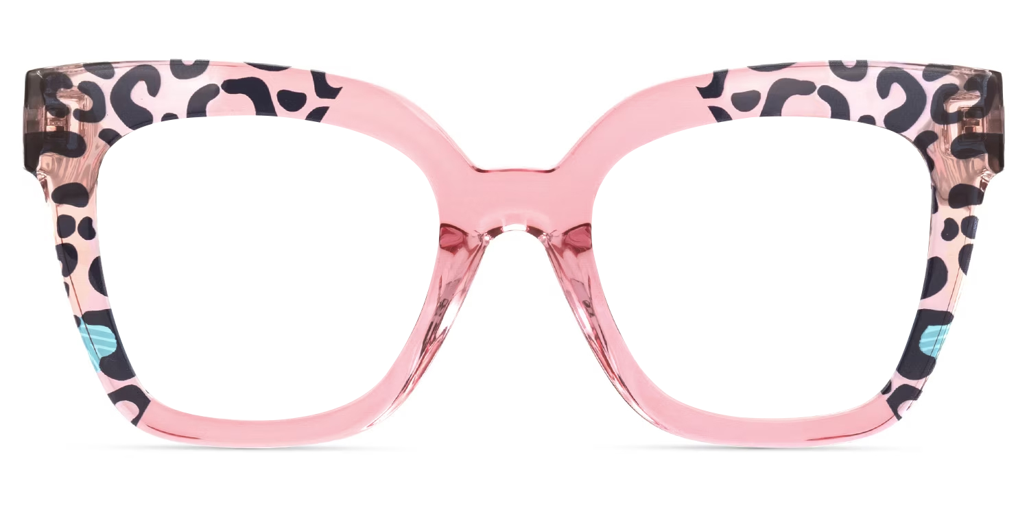 Malcolm Square Pink Leopard Glasses