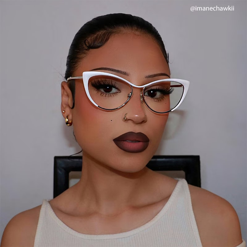 Ellen Cateye White Glasses good-img