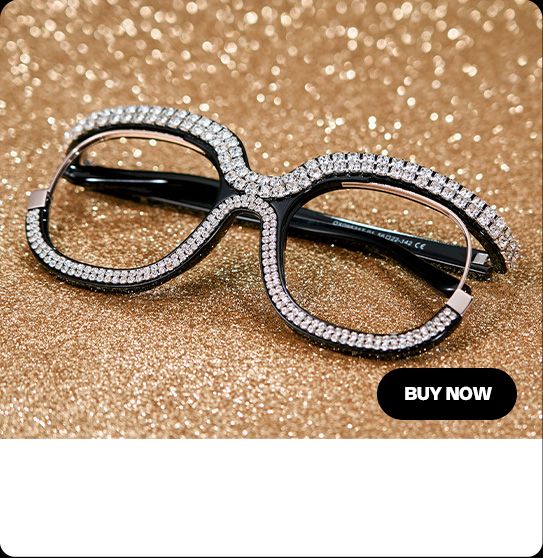 Veasley Square White Rhinestone Glasses