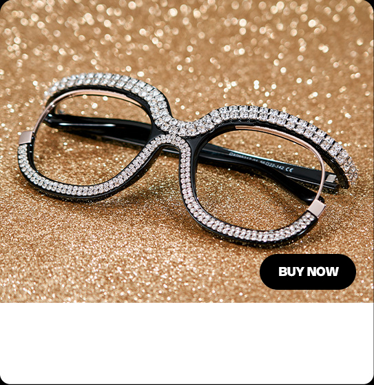 Veasley Square White Rhinestone Glasses