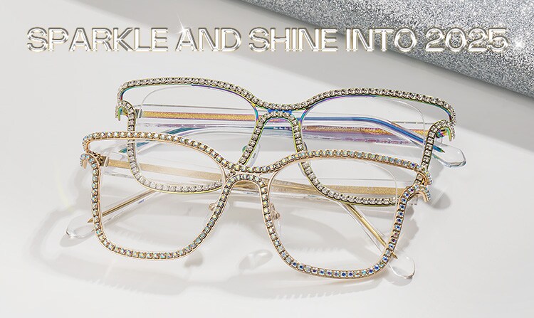 Sparkly Eyeglasses with Glitter and Bling Frames | ZEELOOL