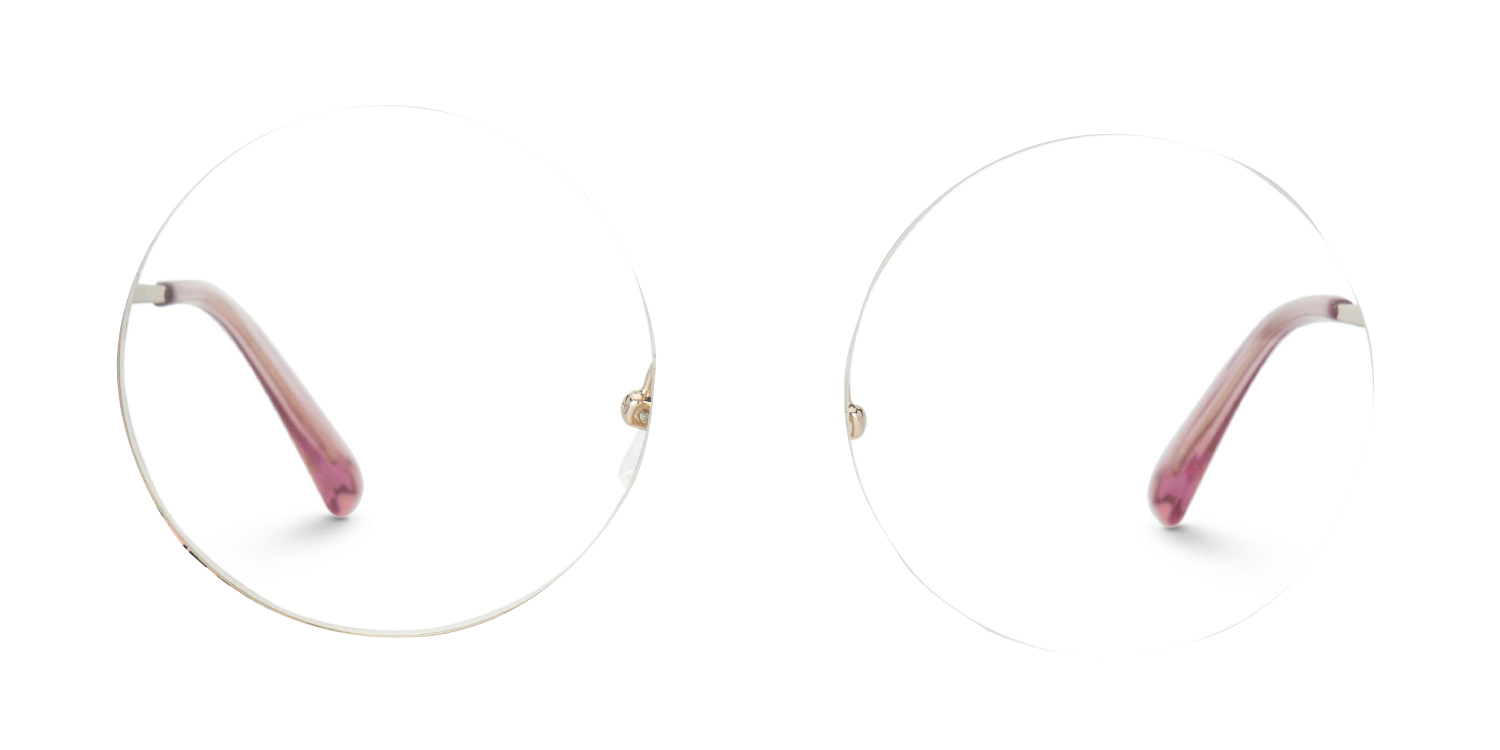 Flozif Round Semi rimless Pink-Leopard Glasses