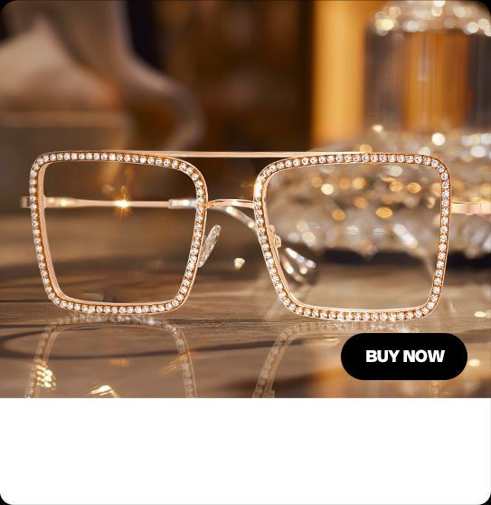 Diva Square Gold Glasses