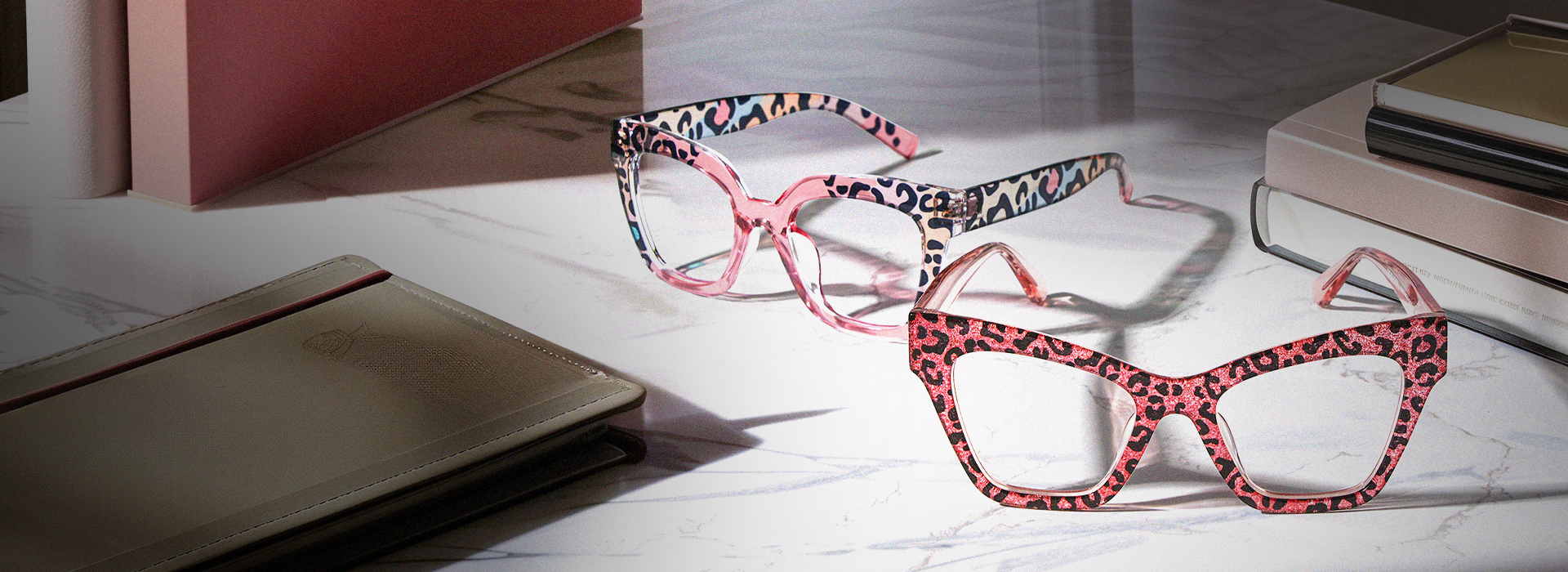 pink leopard glasses