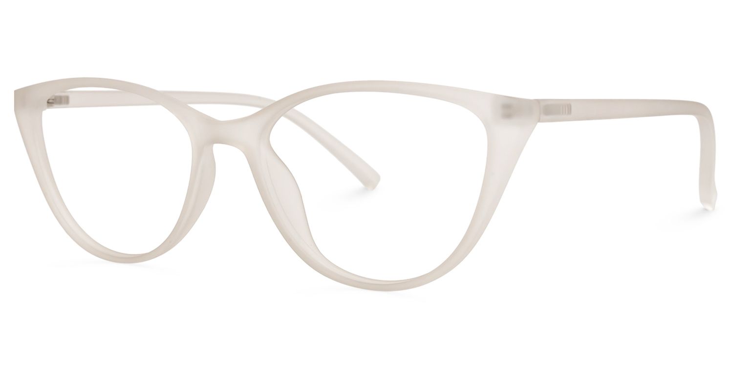 Lucy Cateye White Glasses  | Zeelool Glasses1