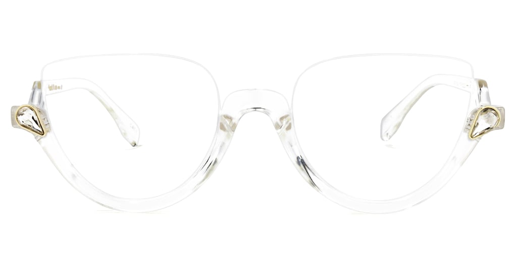 Felicia Cat Eye Crystal Glasses (Z-shaped Arms)