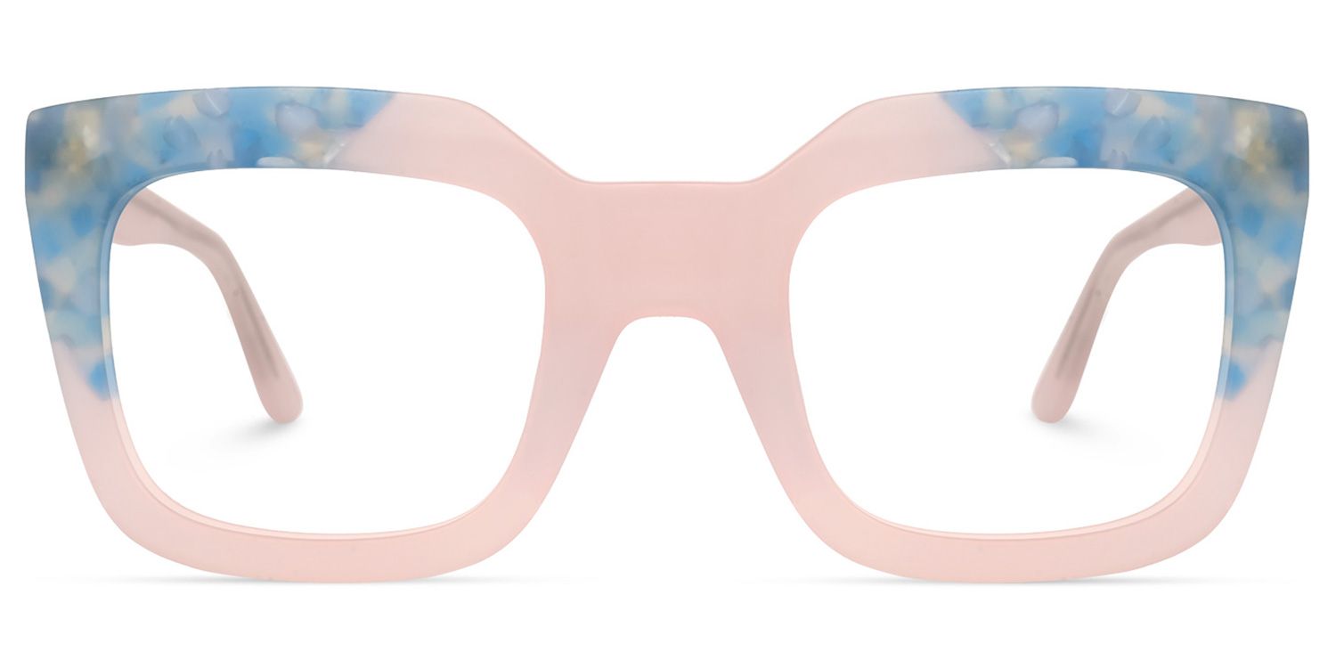 Carrasco Square Pink Glasses | Zeelool Glasses