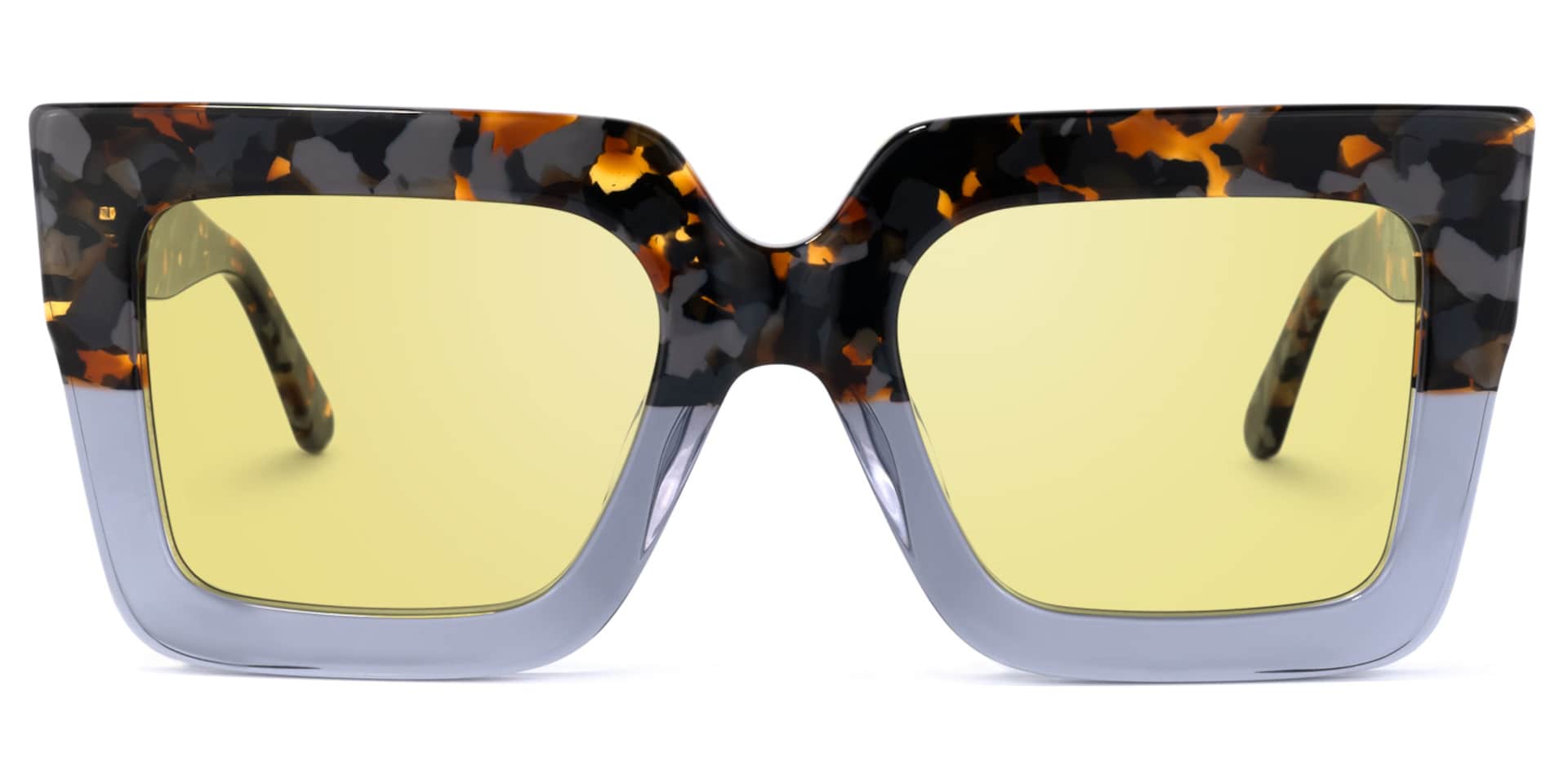 Brandon Square Gray Sunglasses and Two-tone Frames0