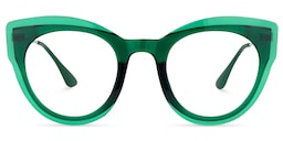 Demetrius Cat Eye Dark Green Glasses0