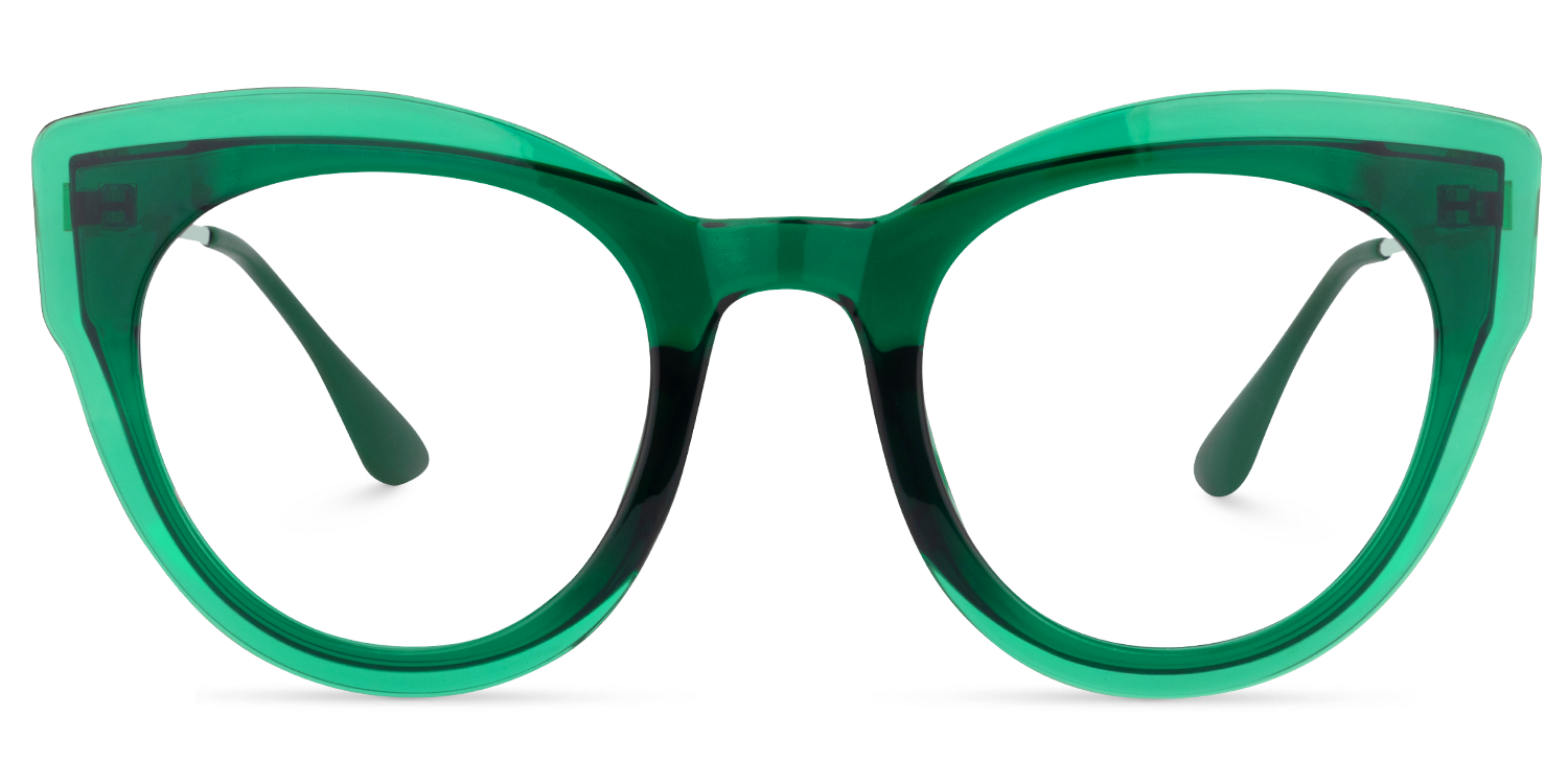 Demetrius Cat Eye Dark-Green Glasses | Zeelool Glasses0