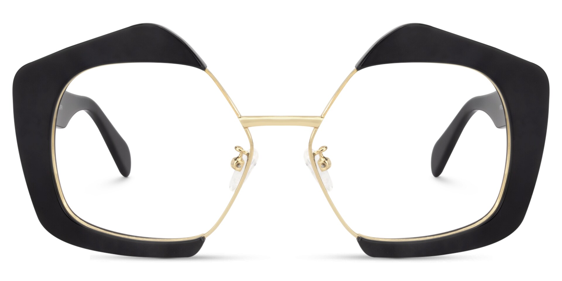 Geometric Black Glasses | Zeelool Eyeglass Frames0