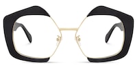 Frankie Geometric Black Glasses0